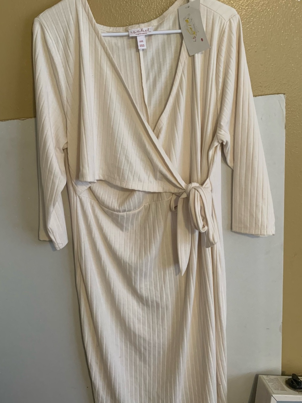 NWT Isabel Maternity Cream Wrap Midi Dress